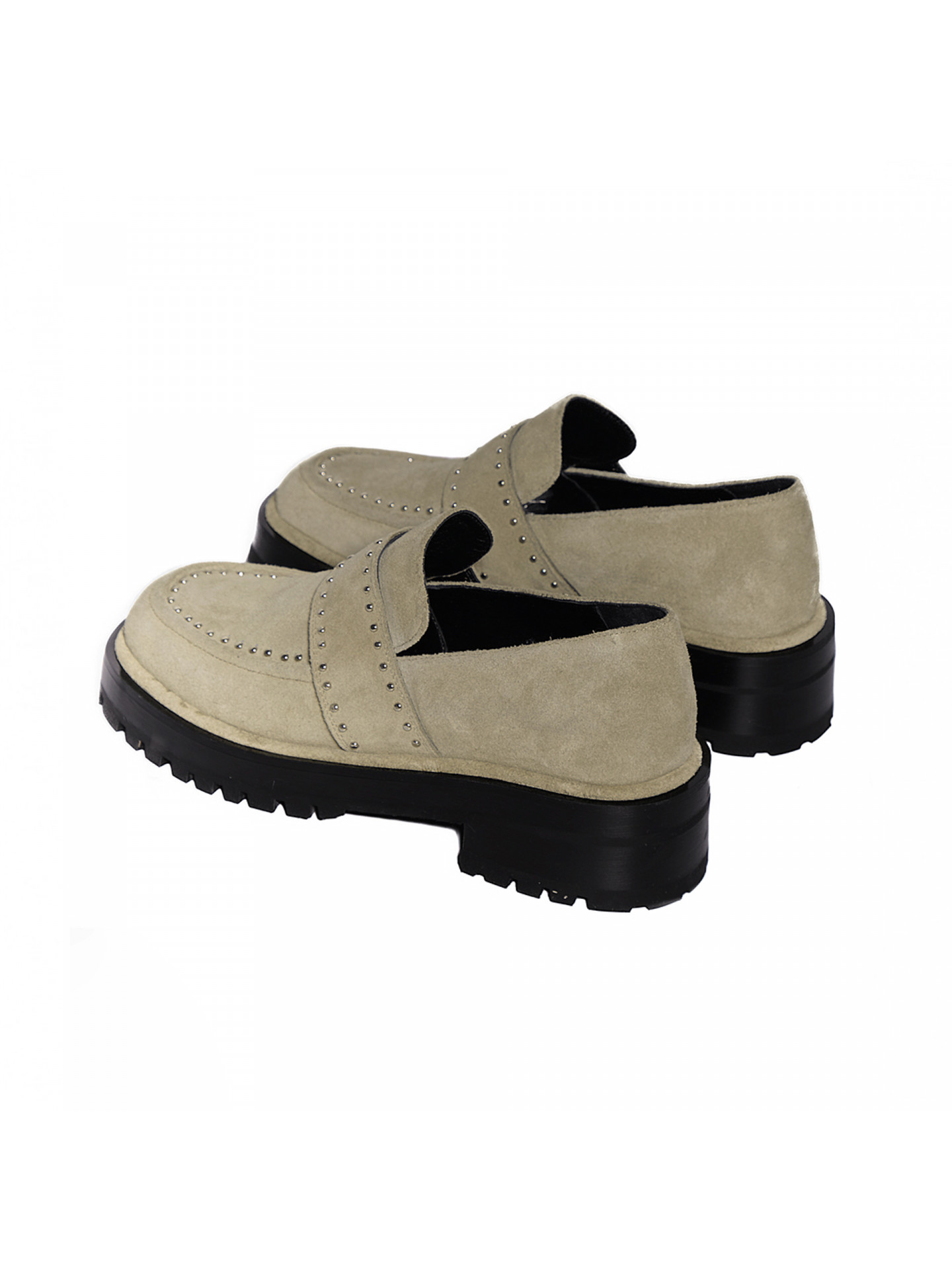 Rivets olive loafers