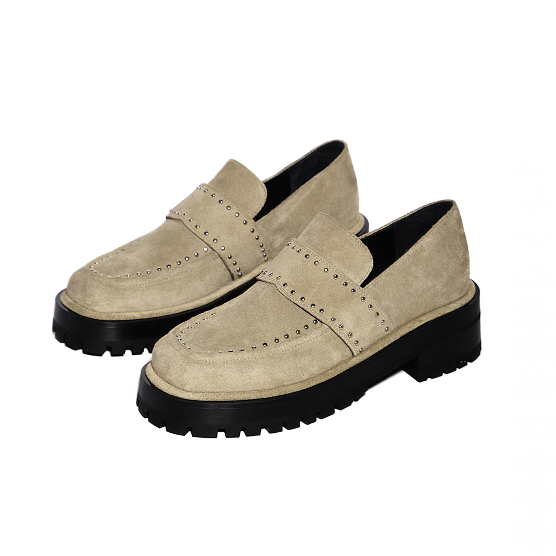 Rivets olive loafers Rivets olive loafers