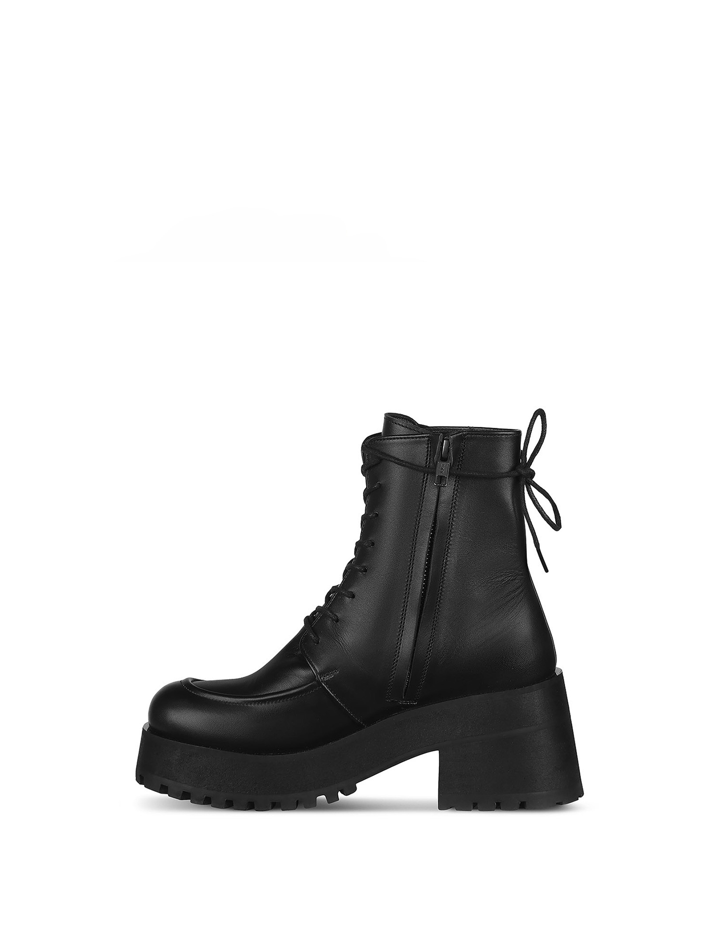 Black matte leather boots