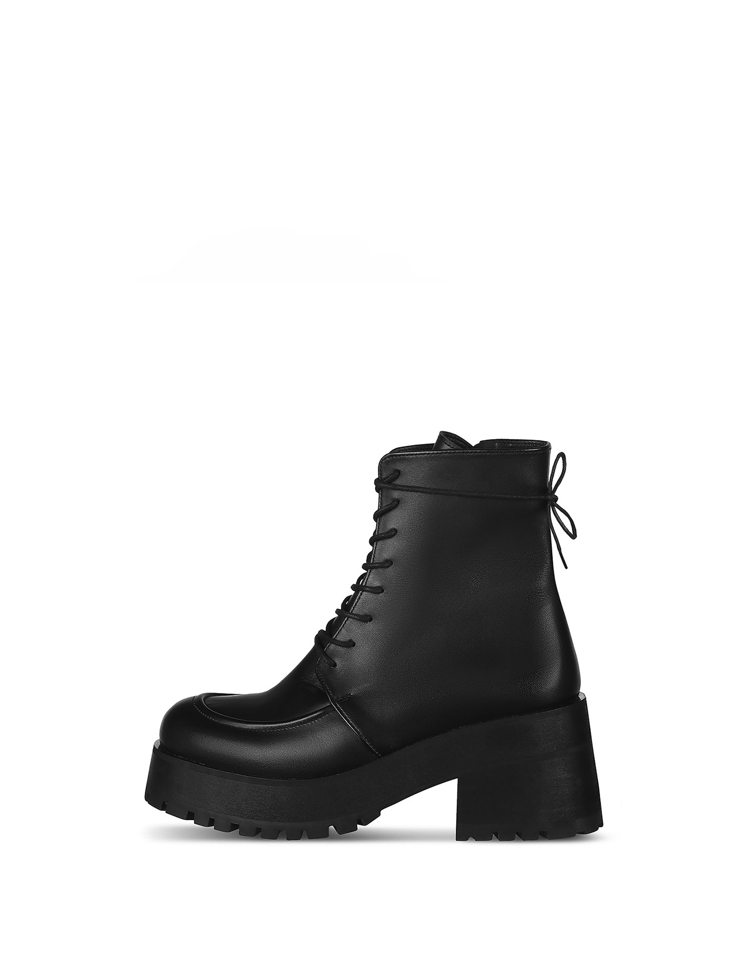 Black matte leather boots