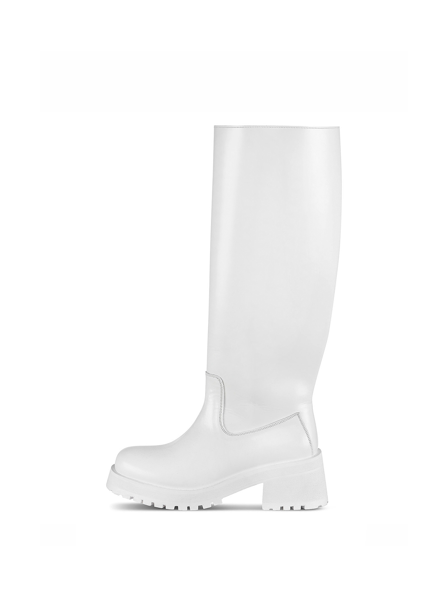 White polished leather boots White polished leather boots
