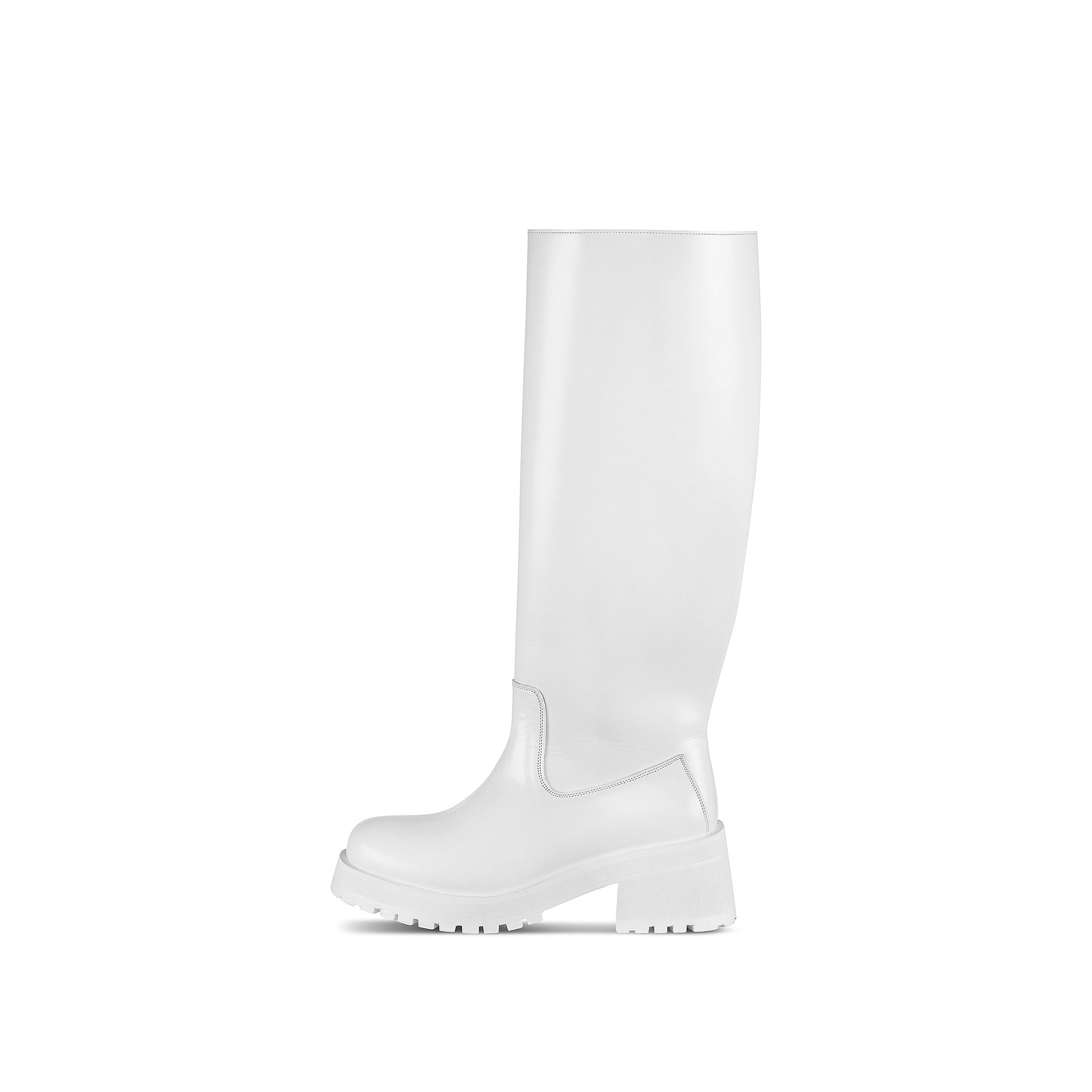 White polished leather boots White polished leather boots