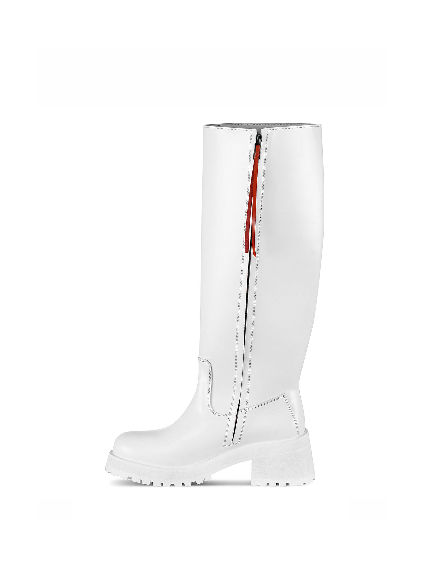 White polished leather boots White polished leather boots