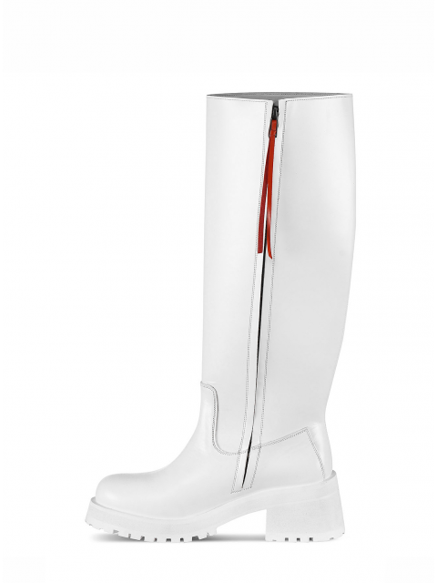 White polished leather boots White polished leather boots