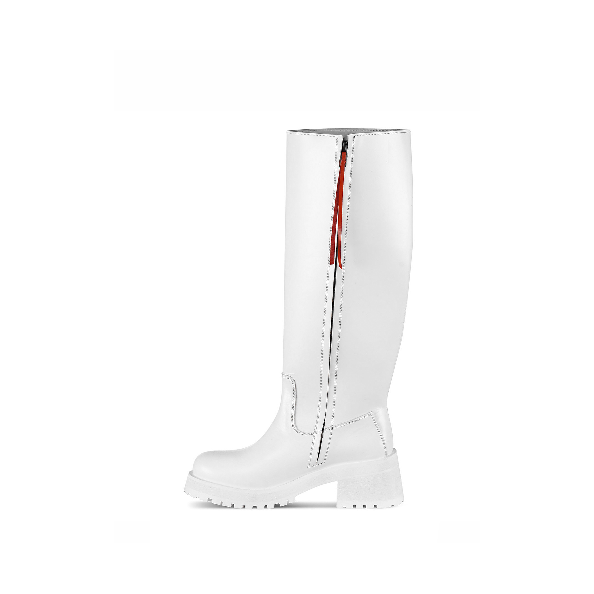 White polished leather boots White polished leather boots