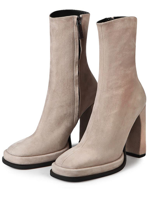 Ботильоны с квадратным мысом