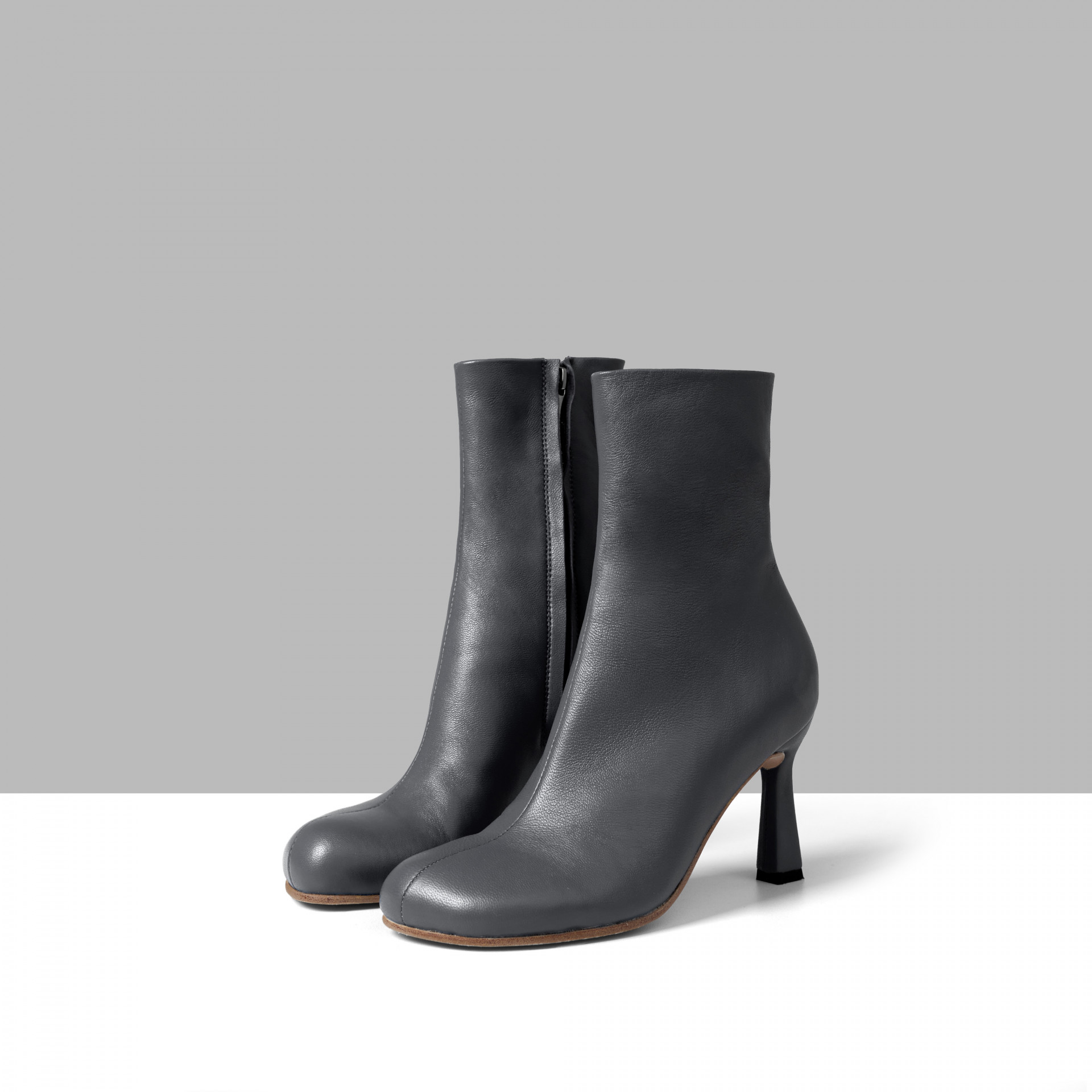 Grey ankle boots